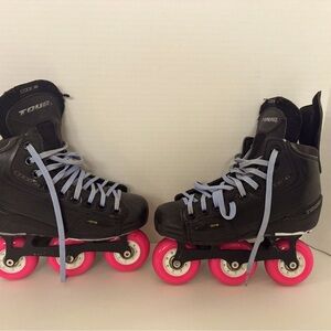Tour Black Inline Skates with Pink Wheels